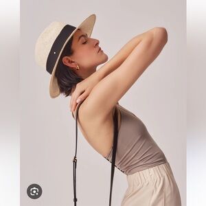 NWT Cuyana Packable Ecuador Hat in Natural / Black